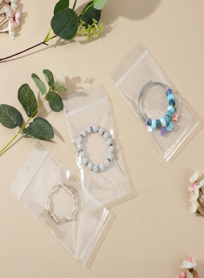 Yolev 200PCS 3x5In Self Sealing Bags with Hanging Hole,Clear Packaging Bags,Resealable Self Adhesive Display Bag for Earrings Necklace Bracelets Small Goodie Organization - Image 5